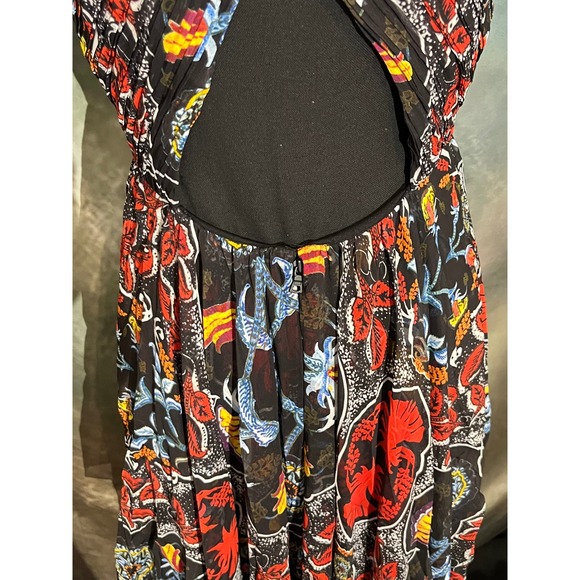 Alice + Olivia Kora Mixed Baroque Print Maxi‎ Dress V Neck Sleeveless Size 6 - Picture 6 of 10